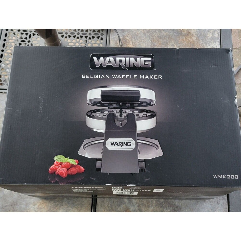 Waring Professional Belgian Waffle Maker WMK200 Stainless Steel Rotating - NEW!